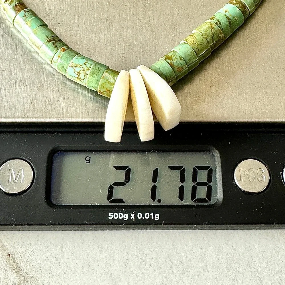VTG Heishi Necklace Royston‎ Turquoise 17in Graduated Native Santo Domingo Tab